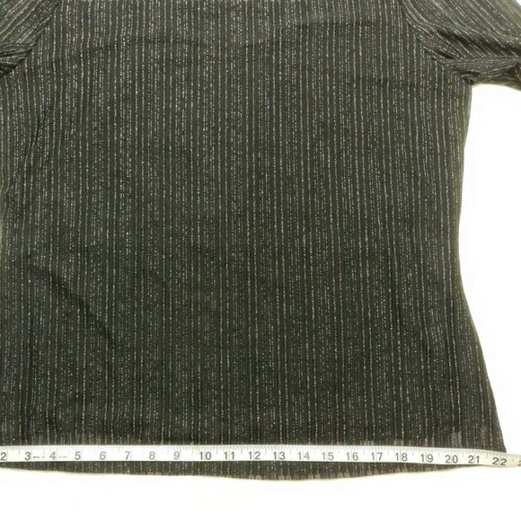 NWT INC Black Silver Mock-Neck Shine Top XXL - Picture 8 of 13